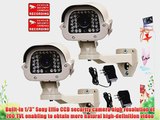 VideoSecu 2 Pack Zoom Built-in SONY Effio CCD 700TVL WDR Infrared IR CCTV Outdoor Surveillance