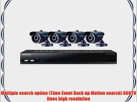 Samsung SDS-V4040N 8 Channel DVR Security System 500 GB HDD 4 Box Cameras