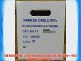 CIB RG59-500FT-B RG59 Siamese Solid Coaxial Cable   18/2 (18AWG 2C) Power Bl...