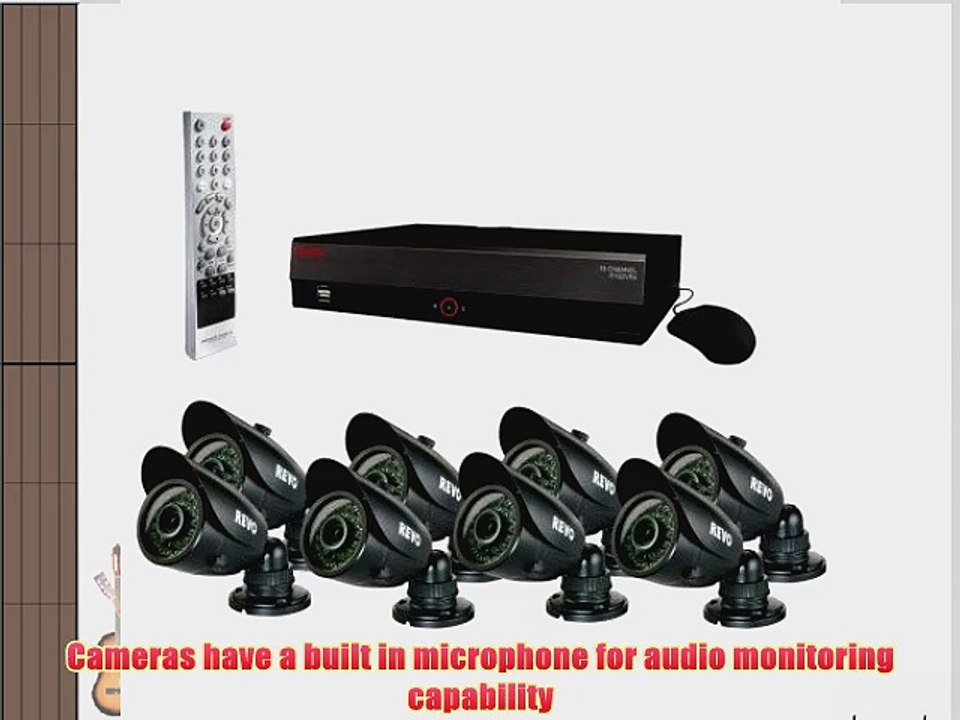 Revo R164B8G-3T 16CH DVR w/ 3TB (8) 700 TVL 100' Night Vision Indoor/Outdoor Bullet Cameras