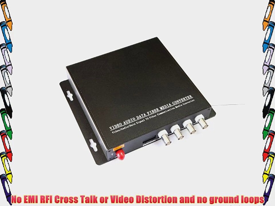 Smartdealspro 4CH Channel Video Balun Fiber Optic Media Converter Transceiver Extender for