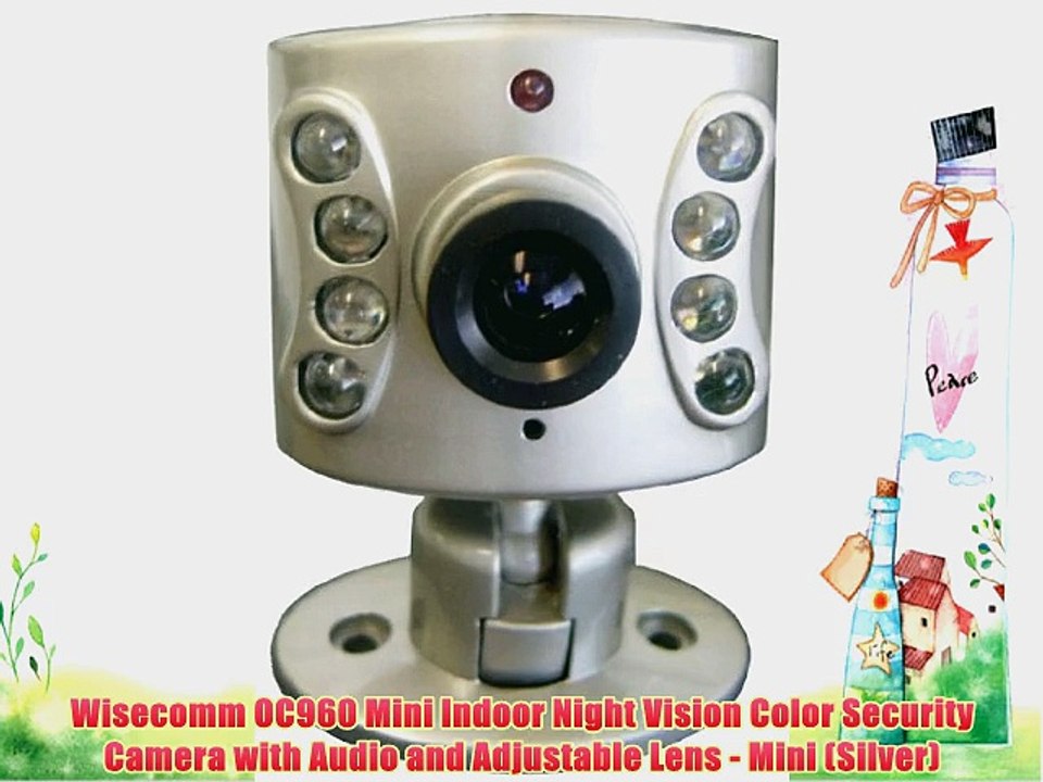 Wisecomm OC960 Mini Indoor Night Vision Color Security Camera with Audio and Adjustable Lens