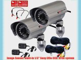 VideoSecu 2 x Outdoor Bullet Security Surveillance Cameras Built-in 1/3 Sony Effio CCD 700TVL