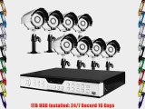 ZMODO 16CH CCTV Security Surveillance DVR System with 8 Sony CCD IR Weatherproof Outdoor Security