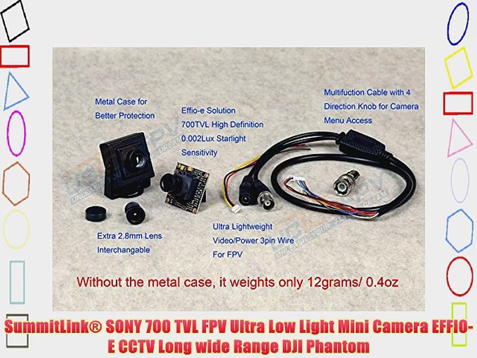 SummitLink? SONY 700 TVL FPV Ultra Low Light Mini Camera EFFIO-E CCTV Long wide Range DJI Phantom