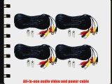 VideoSecu 4 Pack 50ft Feet Pre-made All-in-One Audio Video Power Security Camera Cables BNC