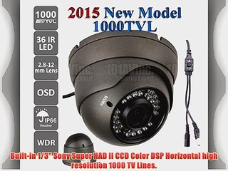 101AV 5 Pack 1000TVL Dome Security Camera 2.8-12mm Varifocal Lens 1/3 SONY Super HAD II CCD