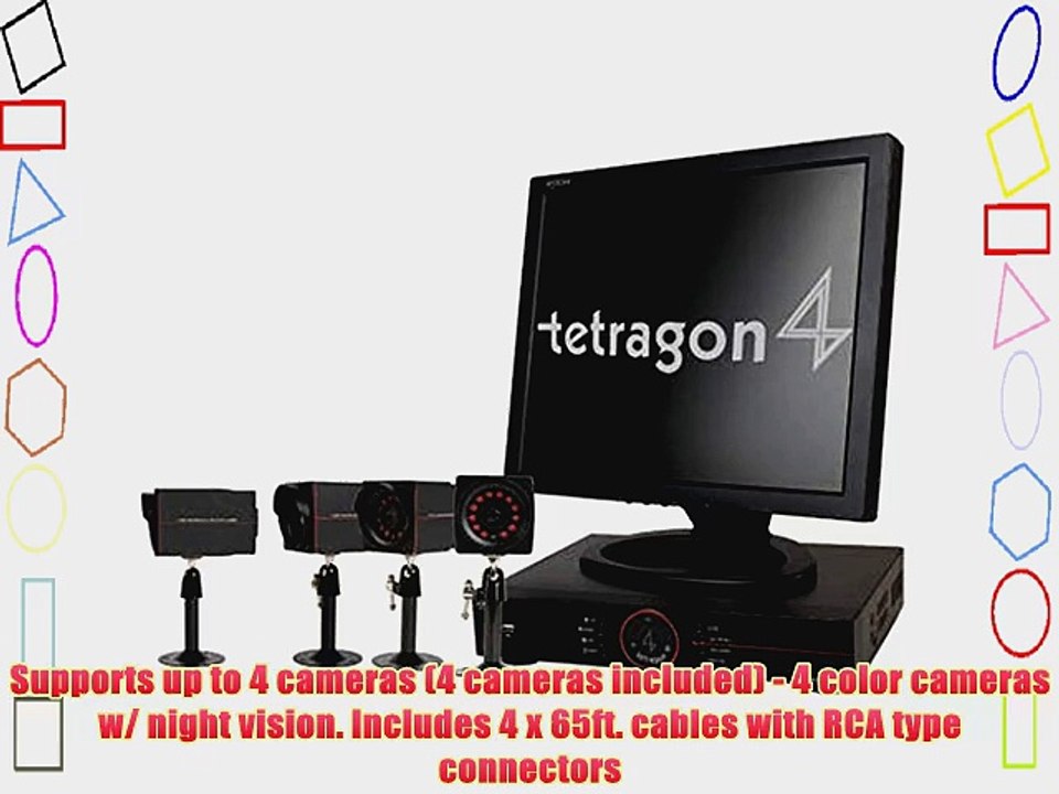 Netrome Tetragon 4-Channel DVR Security System with 4 Camera and LCD Monitor