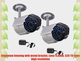 VideoSecu 2 Outdoor CCTV Infrared Day Night Vision Bullet Security Cameras Weatherproof 520TVL