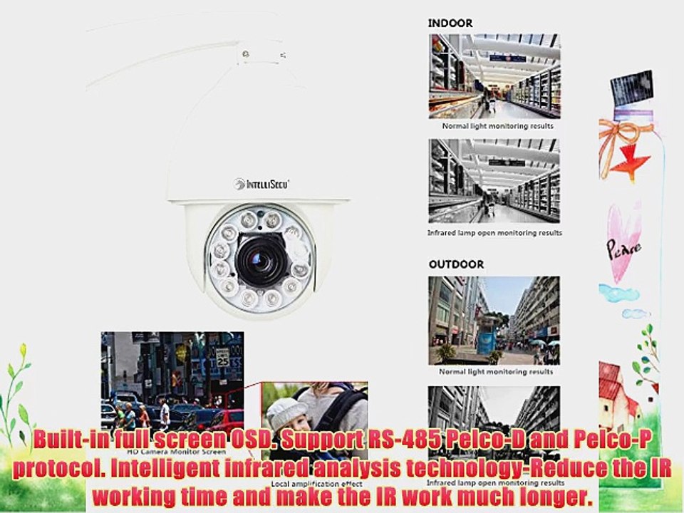 IntelliSecu 7 Intelligent IR Middle Speed. 480TVL. 27x Optical Zoom. Analog. Up To 400ft (120M)
