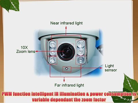 Huacam HCY102 4.5 IR High Speed CCTV Outdoor/Indoor Dome Security PTZ Camera(10x optical zoom1/3