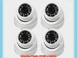 Evertech CCTV Security Camera - Set of 4 Dome cameras - 700 TVL High Resolution Day/Night Vision-