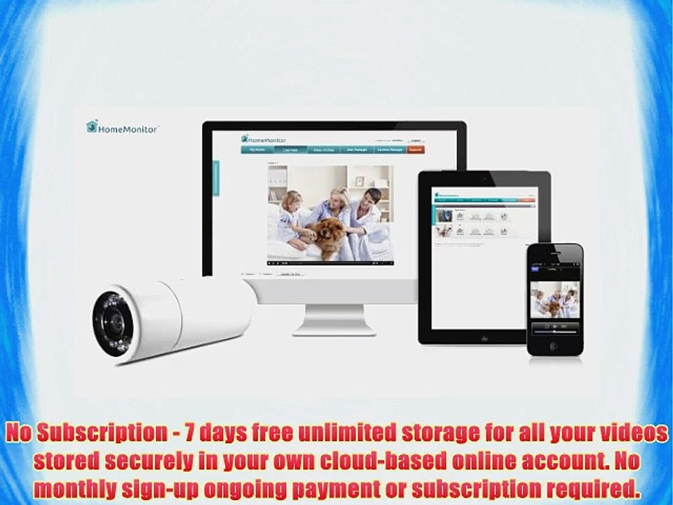 Y-cam HomeMonitor Outdoor - Wi-Fi Wireless Video Monitoring Camera with Free Online Recording
