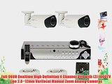 GW Security High End 4 Channel CCTV DVR Surveillance Security Camera System with 2 x 1000TVL