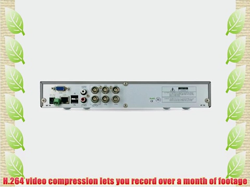 Defender SN502-4CH-001 4-Channel H.264 DVR with 4 Indoor/Outdoor Night Vision Cameras - Black