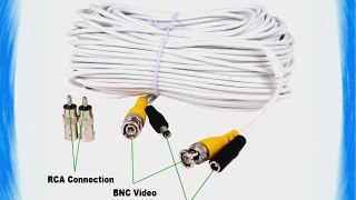 VideoSecu 4 Pack 50ft Feet Video Power Cables Security Camera BNC Wires for CCTV Home DVR Surveillance