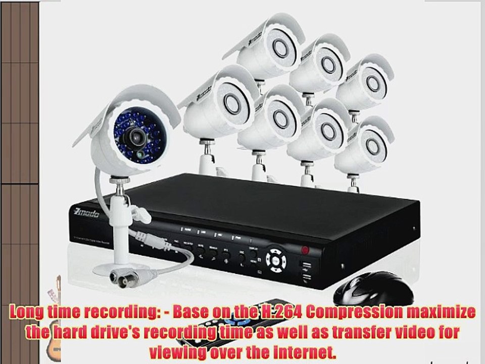 Zmodo 16CH H.264 Video DVR Security Surveillance Camera System With 8 Night Vision IR Outdoor