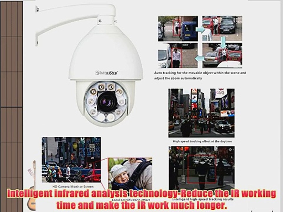 IntelliSecu 7 Intelligent IR High Speed Auto Tracking. 480TVL. 27x Optical Zoom. Analog. Up