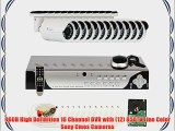 GW Security 16 Channel 960H Security Camera DVR System with 12 x 850 TVL Cameras and Pre-Installed