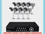 CLOVER CLO0888 8 Channel H.264 DVR with 8 Weather Resistant Night Vision Cameras