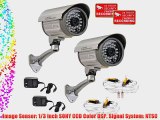 VideoSecu 2 of Outdoor Day Night Vision Infrared Bullet Security Cameras Built-in SONY CCD