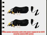 VideoSecu 2 Pack 100 Feet Camera Video Power Extension Cables with 2 of 12V DC 500mA Power