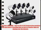 Zmodo 16CH H.264 DVR Security Surveillance Camera System With 8 Sony CCD Sensor Night Vision