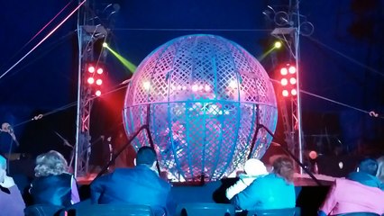 Awesome Motorcycle Stunt Show (The Globe of Death Steel Ball)