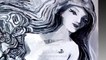 Aphrodite peinture de nue en acrylique noir et blanc de rydlova lucie | peinture disponible