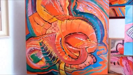 Work in progress | Peinture abstraite | Atelier Rydlova Lucie 2014 documentaire