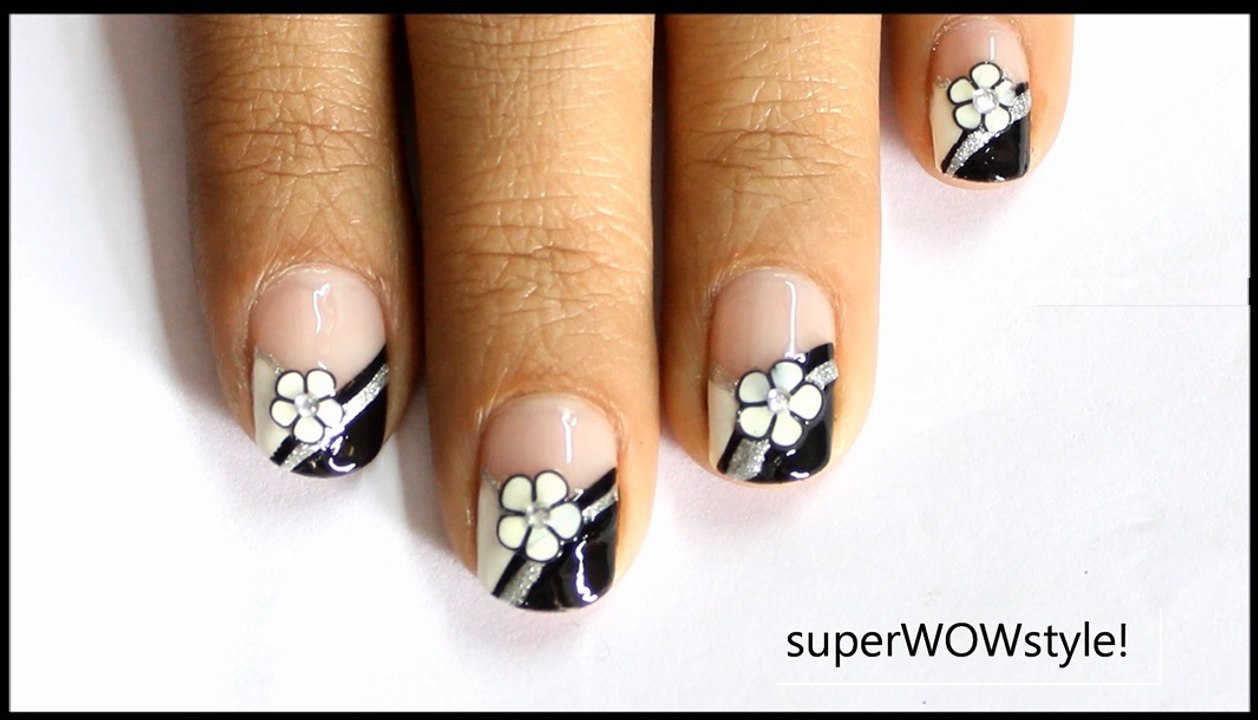 French Tip - Fimo Flower ❤ Cute Nail Art Fimo Cane Nail Designs Tutorial