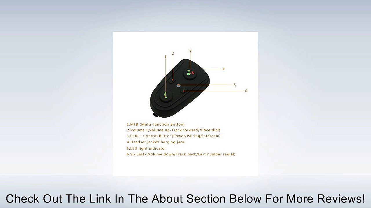 Elife 100m Weatherproof Bluetooth Motorcycle Helmet Headset/ Intercom Full-face Helmet Kit for Scooters and Motorcycles Hm-508-pack of 2 Review