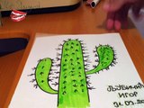 How to draw a Cartoon CACTUS Step by Step Easy | 2 Styles | For kids and beginners | 2K Resolution