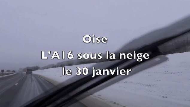 Beauvais-Méru l'A16 sous la neige