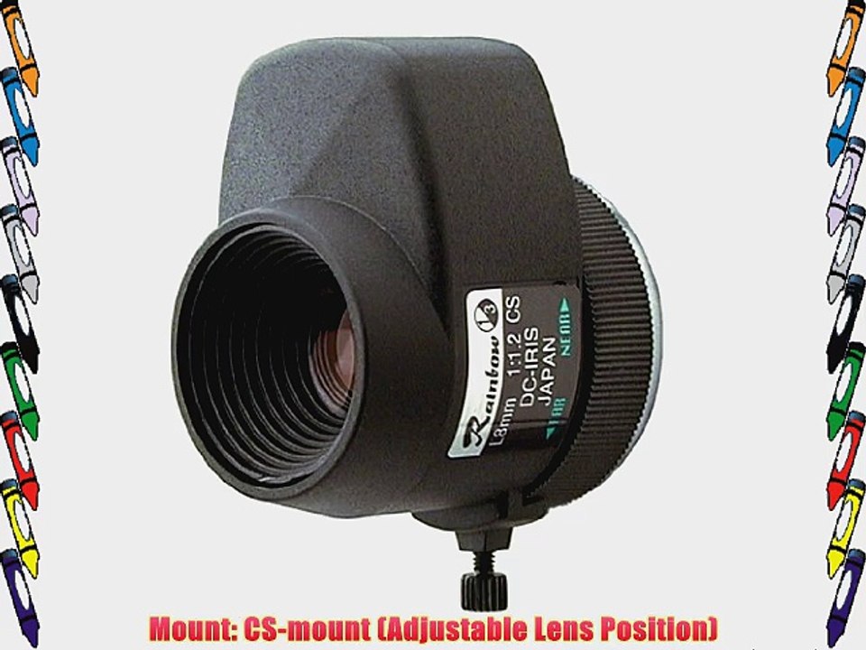 Rainbow L8DC4P 1/2 8mm DC Type Auto Iris CCTV Lens