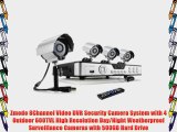 Zmodo 8Channel Video DVR Security Camera System with 4 Outdoor 600TVL High Resolution Day/Night