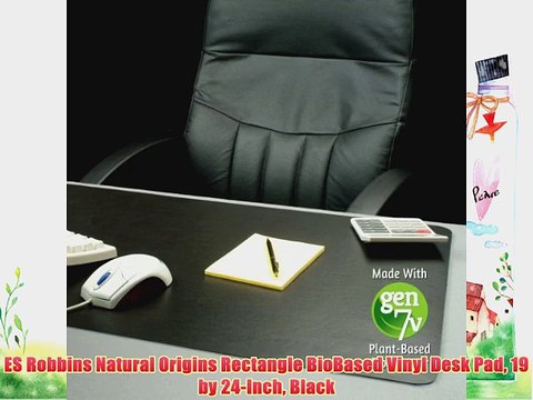 ES Robbins Natural Origins Rectangle BioBased Vinyl Desk Pad 19 by 24-Inch Black