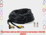 Masione 4 PACK 150ft video power security camera extension cable wire for CCTV DVR CCD Security