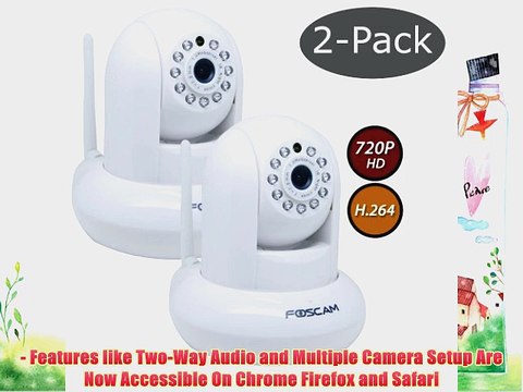 Foscam FI9821W V2 2-Pack 1.0 Megapixel 1280 x 720P Wireless IP Camera - White