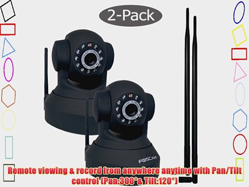 Foscam Pan And Tilt Wireless IP Camera with 9bdi antennas 2 pack FI8918W