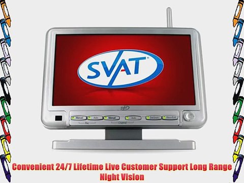 SVAT GX301-011 Digital Wireless DVR Security System with 7 LCD Monitor SD Card Recording and