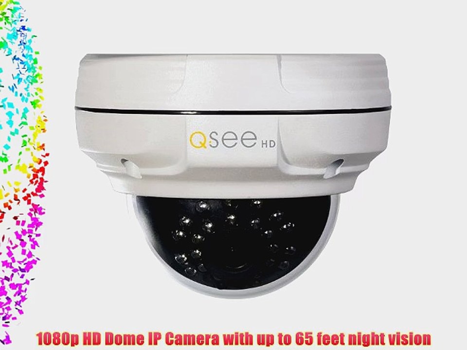 Q-See QTN8018D 1080p HD Weatherproof IP Dome Camera with 65-Feet Night Vision (White)