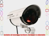 Masione 4 PACK OUTDOOR FAKE / DUMMY SECURITY CAMERA w/ Blinking Light (Silver) CCTV SURVEILLANCE