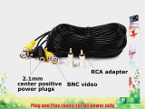 VideoSecu 2 Pack 100ft Feet Pre-made All-in-One Video Power Cables BNC RCA Security Camera