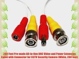 200 Feet Pre-made All-in-One BNC Video and Power Extension Cable with Connector for CCTV Security