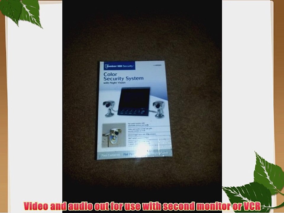 Color Security System with Two Infrared Night Vision Cameras and Flat Panel M...