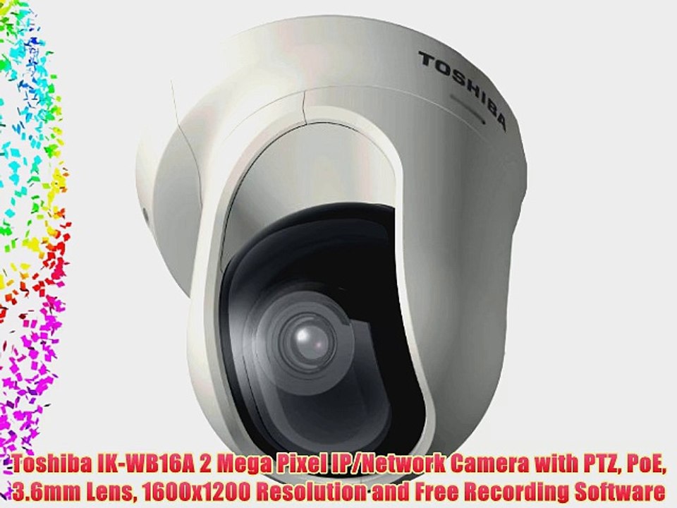 Toshiba IK-WB16A 2 Mega Pixel IP/Network Camera with PTZ PoE 3.6mm Lens 1600x1200 Resolution