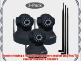 Foscam Pan And Tilt Wireless IP Camera with 9bdi antennas Black 3 pack - FI8918W