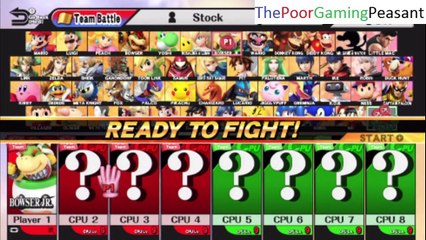 Super Smash Bros. For Wii U 8 Player Team Battle - Playing As Wario