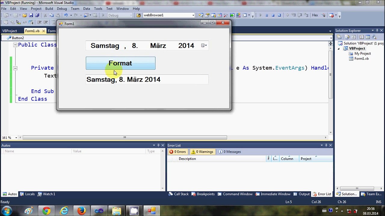 Visual Basic .NET Tutorial 40 - How to use DateTimePicker Control and Format Date